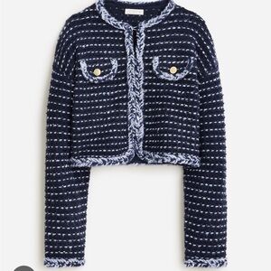 J Crew Cropped Lady Jacket Marled Yarn